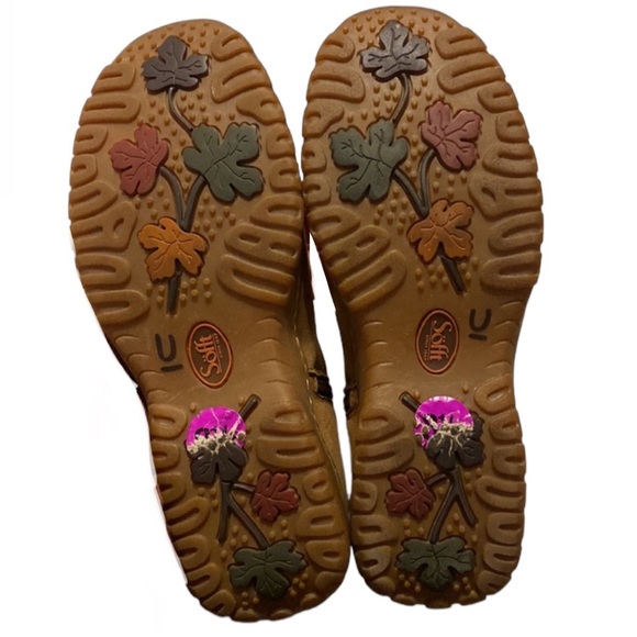 Sofft Tan Nubuck Shearling Trimmed Ankle Boots Size 8.5 - Picture 11 of 16